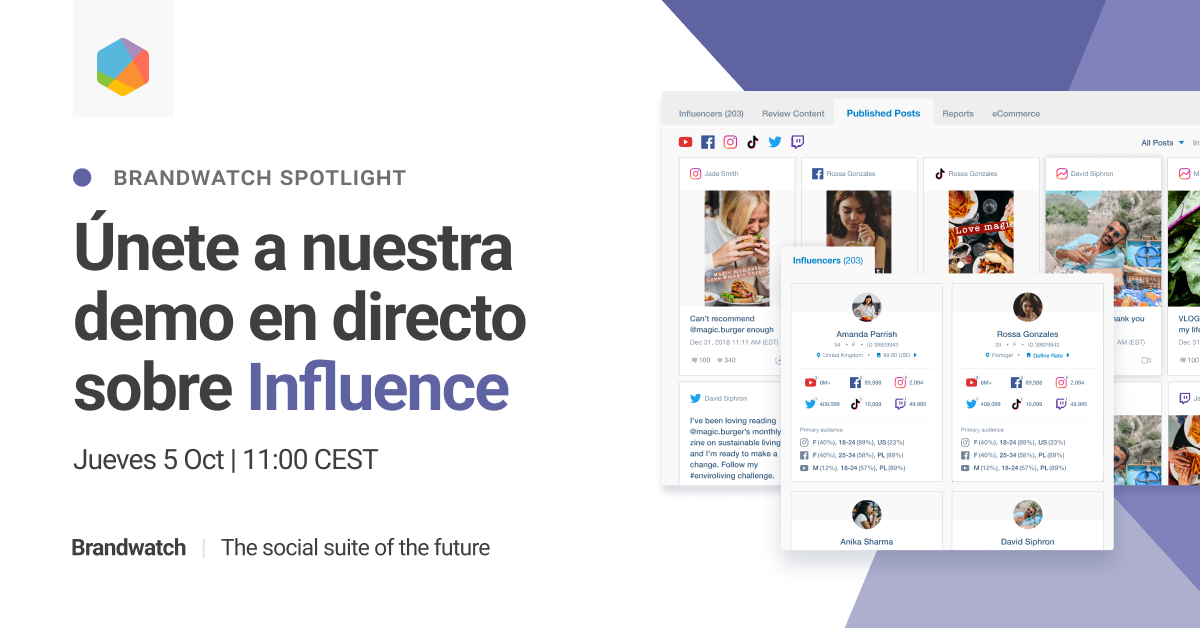 Brandwatch Spotlight: Influence - Potencia tu Estrategia de Marketing con Influencers